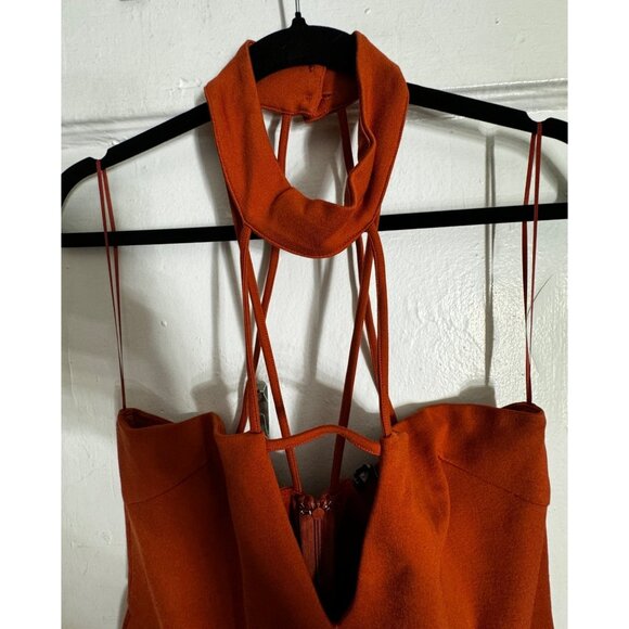 Fashion Nova "Getting Into Things" Cutout Midi Dress  XL NWT Sexy Bodycon Rust - Picture 7 of 12